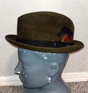 DOBBS Hunter MT Vintage Fedora Hut Herren Loden Velours Nerz Filz Größe 7 1/8 - Bild 1 von 8