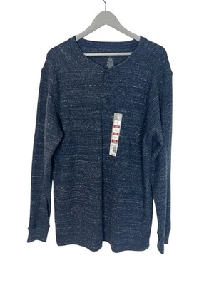 NWT Falls Creek Men's Shirt Men's Size XL Blue Long Sleeve Henley Shirt - Image 1 of 4