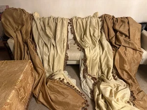 Pair - fabric long curtains high ceiling 290 cm drapes * width 210Cm + 210 cm - Picture 1 of 10
