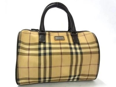 Винтажная сумочка Burberry London Nova клетчатая холщовая небольшая вещевая - Изображение 1 из 4