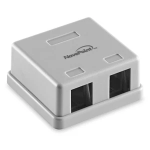 NavePoint Keystone Jack Aufputzbox 2 Anschlüsse grau, 10er-Pack - Bild 1 von 4