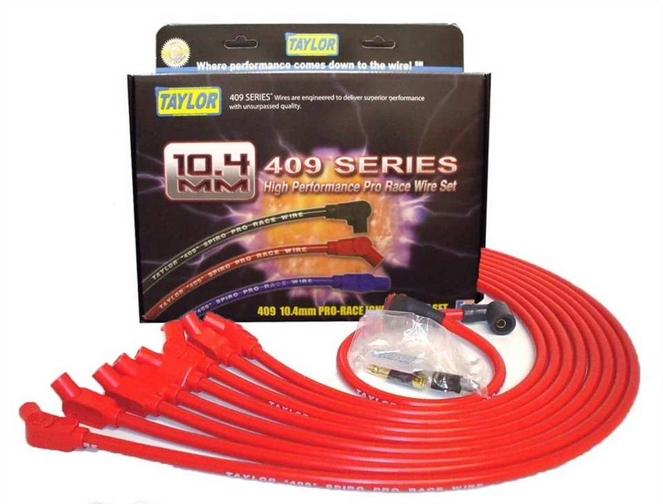 TAYLOR/VERTEX 409 10.4mm Spiro-Pro Race Plug Wire Set - Red 79232 - Image 1 of 1