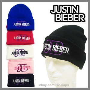 JUSTIN BIEBER BEANIE WINTER CAP HAT FOLD UP CUFF BEANIE - Picture 1 of 1