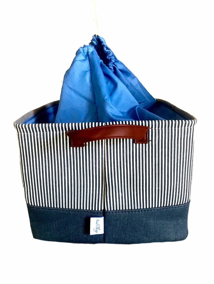 Decorative Basket Fabric Storage Bin Organizer With Handles, 16”x 8.5”x11.5” - Image 1 of 4