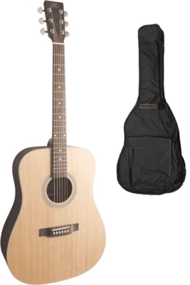 GUITARE ACOUSTIQUE DREADNOUGHT 4/4 NATUREL SX SD204 AVEC HOUSSE Foto 1 de 4