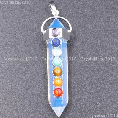 Piedras Preciosas Naturales Hexagonales Punta Coloridas Colgante Dije Cuentas Curación Foto 1 de 4