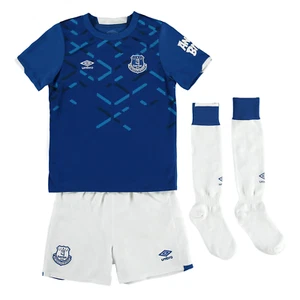 Kit completo oficial Umbro Everton Kid's Home 2019/20 (camisa, pantalones cortos y calcetines) - Imagen 1 de 9