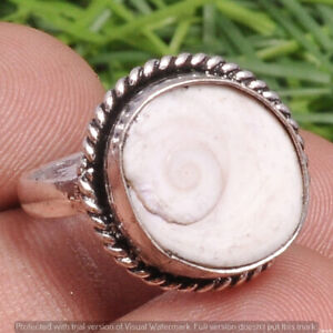 Shiva Eye Shell Ring 925 Sterling Silver Plated Ring Size 6.5 R 19693