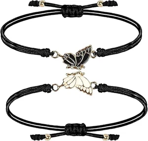 2 Stück Freundschaftsarmband mit Schmetterling Armband, Beste Freundin Geschenke - Bild 1 von 7