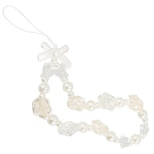 Pearl Mobile Phone Chain Cellphone Beaded Lanyard Aesthetic Charm - Zdjęcie 1 z 12