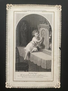 holly card santino merletto canivet LETAILLE PL. 22 GESÙ BAMBINO. - Foto 1 di 2
