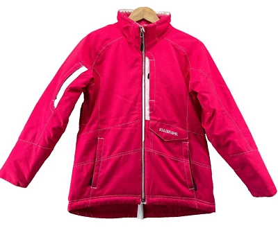 BOULDER GEAR Women's Winter Snow Ski Jacket Large Pink White Insulated Hooded - Image 1 of 4