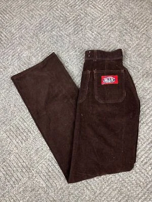 Pantalones de Pana Levis Juniors 24x33 Marrón Parche Vela Vintage Años 70 RARO NOS Foto 1 de 4