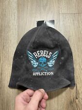 Affliction Rebels Live Fast Visor Knit Gray Beanie Hat