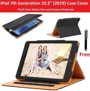 For iPad 10.2" 7th Gen 2019 A2197 A2200 A2198 Premium Leather Folio Stand Cover - Picture 1 of 7