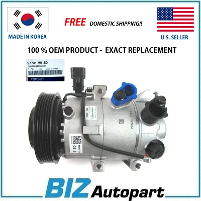 OEM A/C COMPRESSOR W/CLUTCH Fit For 2018-2019 ACCENT RIO 1.6L 97701H9150 - Image 1 of 4