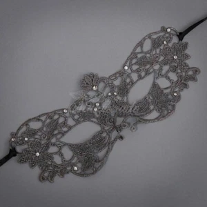 Lace Collection | Lace Masquerade Mask LM0301Gray - Picture 1 of 4