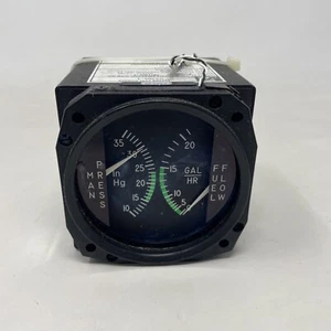 Cessna Manifold & Fuel Pressure Gauge 2-in-1 Gauge P/N S3304-1 P/N MD180-1 - Picture 1 of 5