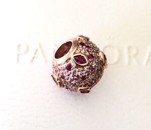 2020 Pandora 14k Rose Gold, Pink Kiss Pave Charm #788702C01 +Free Gift Box +Tag