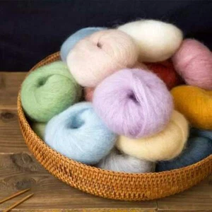 Fine Mohair Yarn Ball 25g - Diamond Fiber, Angora Hair - 31 Colours - Picture 1 of 43