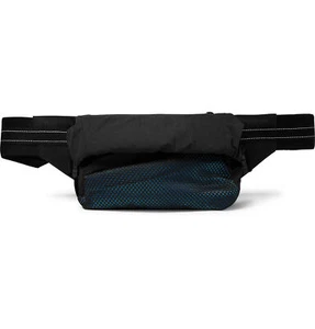$ 1150 Bottega Veneta Paper Touch Nylon und Netz Gürteltasche 574353 VBOU1 schwarz blau - Bild 1 von 5
