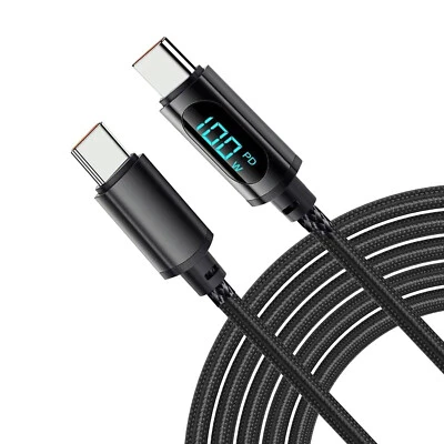 100W PD Fast Charging Cord Type C to Type C Cable Charger with LED Display 2M - Image 1 of 4
