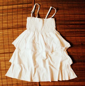 Kleid Sommerkleid wollweiß Spaghetti Träger 146/S 152/M 158/L 164/XL 176/XXL - Bild 1 von 3