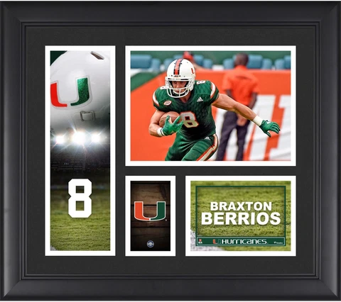 Braxton Berrios Miami Hurricanes Framed 15 Cover