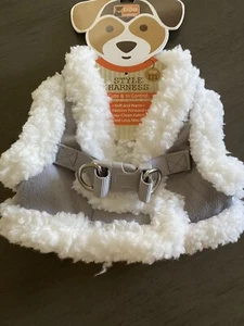 THE DOG WALKER COMPANY GRAY FLEECE LINED HARNESS PUPPY/DOG MEDIUM NWT - Picture 1 of 1