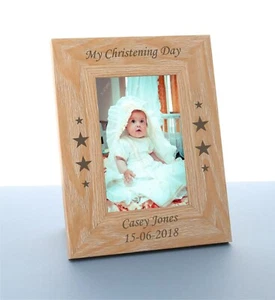Personalised Engraved Naming Day Gift, Christening- Baptism Gift Photo Frame - Picture 1 of 3