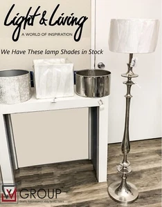 Floor Lamp SALABIM Polished Nickel made by the Quality of Light & Living NIB - Picture 1 of 10