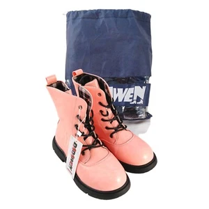 DADAWEN Girls Pink Lace-up Boots Combat Boots w Side Zipper Size 37 (4.5) - Picture 1 of 7