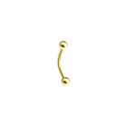 14 Gauge Belly Ring 14 Karat Solid Yellow or White Gold Curved Barbell 10mm-3/8"