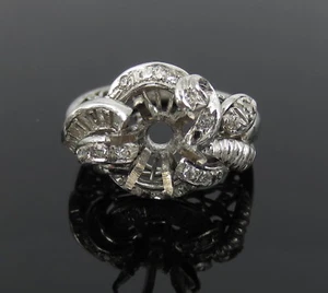 Anillo de colección de diamantes CTF y oro blanco de 18 K hecho a mano elegante semimontaje - Imagen 1 de 10