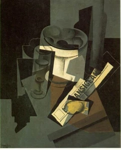 "Fruit dish, glass and lemon "Canvas Wall Art Picture Print - Picture 1 of 6