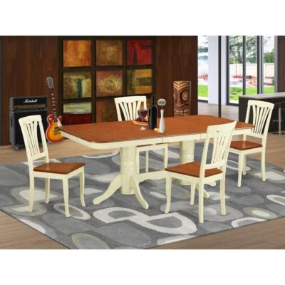 5  PC  Dining  room  set  for  4-Dining  Table  with  Leaf  and  4  Dining ... - Image 1 of 4