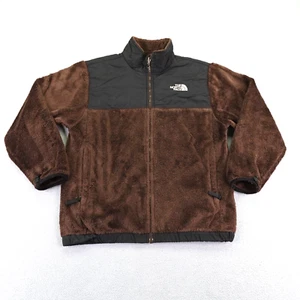North Face Jacket Girls Large Brown Black Denali Fleece Fuzzy Sweater Coat Kids - Picture 1 of 12