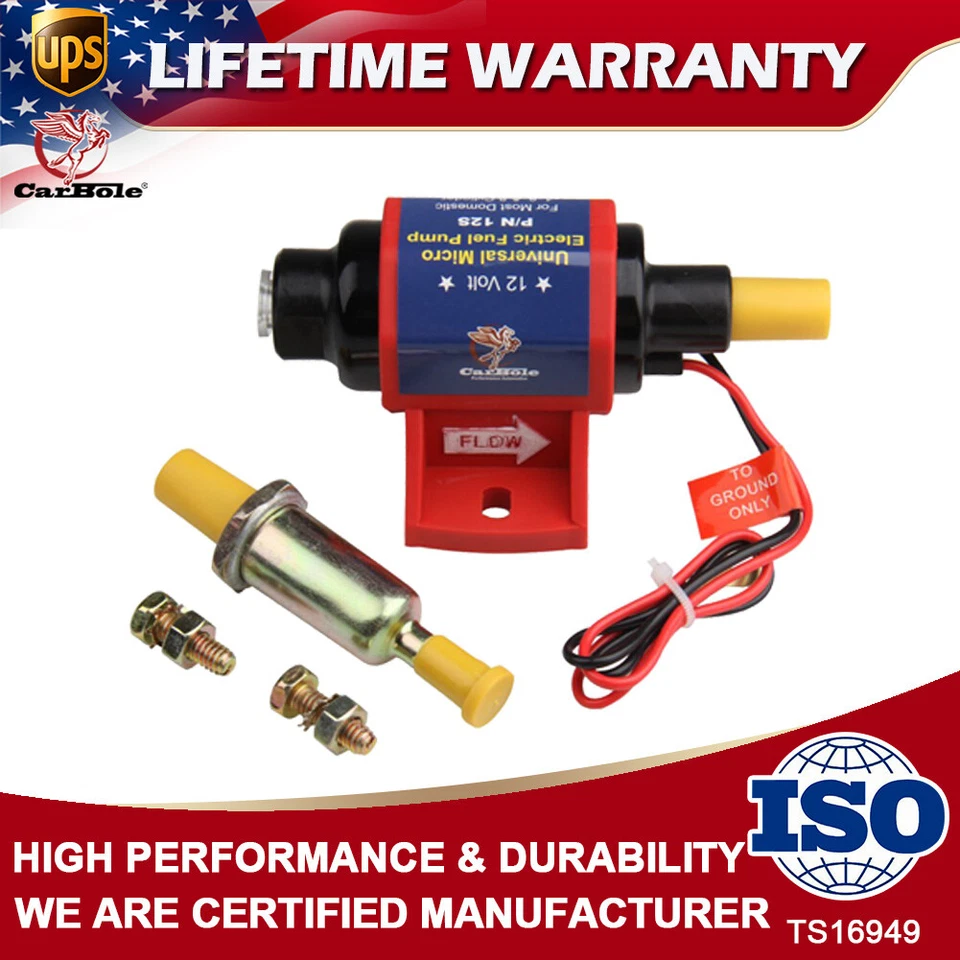 Carburador bomba de combustible eléctrico universal en línea 4-7 PSI baja presión gasolina Foto 1 de 4