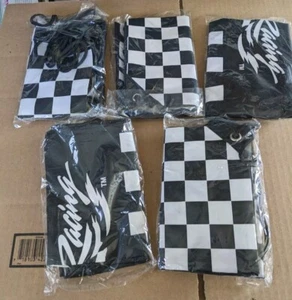Snap On Tools RACING Checkered Black And White Drawstring Bag Pack New - Picture 1 of 5