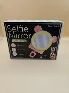 Selfie Ring Light Cell Phone Clip-on With Circle Mirror - PINK - Picture 1 of 5