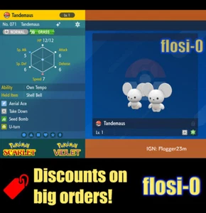 6IV Shiny Tandemaus Pokemon Scarlet and Violet - Picture 1 of 1