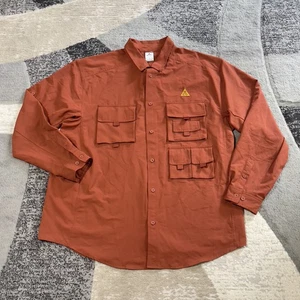 Nike ACG Shirt Mens 2XL Orange Devastation Trail Dri-Fit Utility Pockets Outdoor - Picture 1 of 18