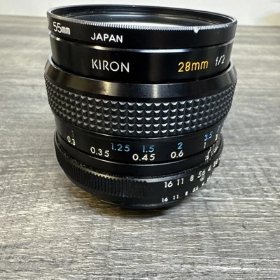 Vtg Kiron 28mm f2 Camera Lens Nikon N/AI 50103914 Kino Precision Japan 55mm UV - Image 1 of 4