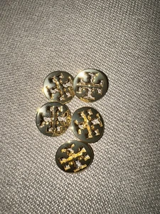 5 Tory Burch Gold Button Reuse Crafts Replacement 3/4” Jewelry DIY - Picture 1 of 4