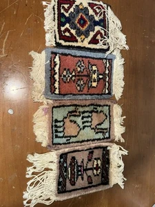 "Alfombras de área vintage casa de muñecas o posavasos 4"" X 6"" flecos" - Imagen 1 de 5