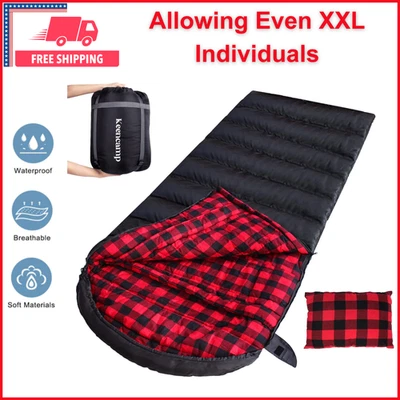 Saco de Dormir 0 Grados Algodón Franela Invierno Clima Frío para Adultos XXL Dormir Foto 1 de 4