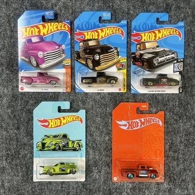 Lot of 5 Hot Wheels '40 Ford Pickup 2018 American Pickup #1/10 Green ‘56 Orange - Image 1 of 4