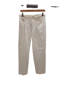 CALVIN KLEIN Ladies Size UK 14 White Straight Leg Casual Trousers PRE-LOVED - Picture 1 of 8