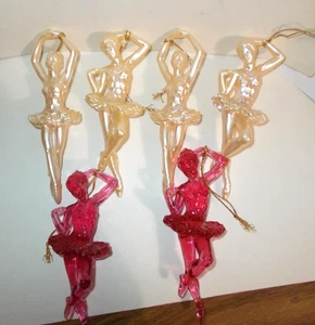 6er SET BALLERINA 5 3/4" KUNSTSTOFF CHRISTBAUMSCHMUCK - Bild 1 von 5