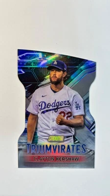 Clayton Kershaw 2023 Stadium Club Triumvirates #T-24 Los Angeles Dodgers - Image 1 of 2